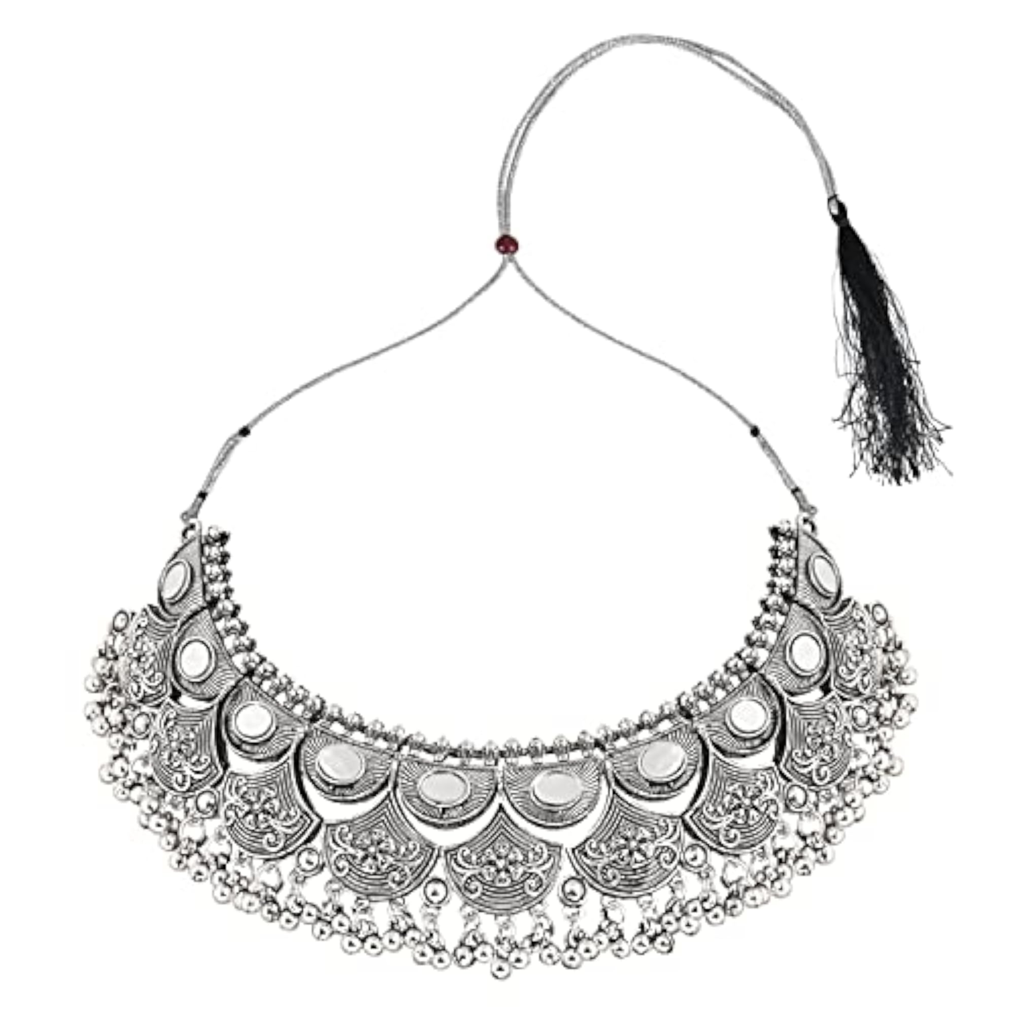 Ethnic Oxidized Afghani Choker Necklace Jewellery Set (MC145OX)